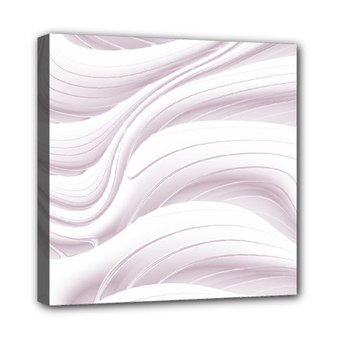 Pale Pink And White Swoosh Mini Canvas 8  X 8  (stretched)