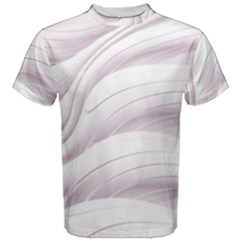 Pale Pink And White Swoosh Men s Cotton Tee by SpinnyChairDesigns