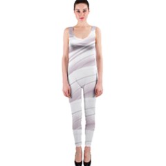 Pale Pink And White Swoosh One Piece Catsuit by SpinnyChairDesigns