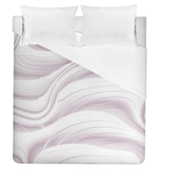 Pale Pink And White Swoosh Duvet Cover (queen Size) by SpinnyChairDesigns