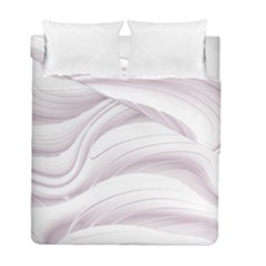 Pale Pink And White Swoosh Duvet Cover Double Side (full/ Double Size) by SpinnyChairDesigns