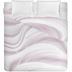 Pale Pink And White Swoosh Duvet Cover Double Side (king Size) by SpinnyChairDesigns