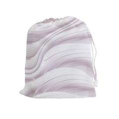 Pale Pink And White Swoosh Drawstring Pouch (xl) by SpinnyChairDesigns