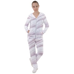 Pale Pink And White Swoosh Women s Tracksuit by SpinnyChairDesigns