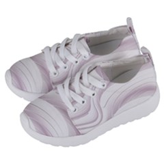 Pale Pink And White Swoosh Kids  Lightweight Sports Shoes by SpinnyChairDesigns