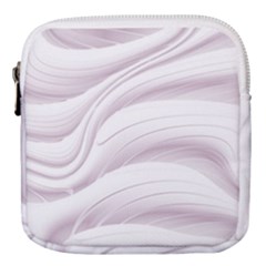 Pale Pink And White Swoosh Mini Square Pouch by SpinnyChairDesigns