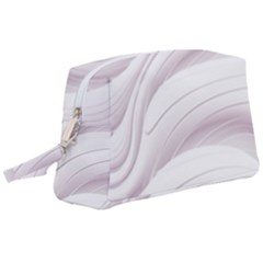 Pale Pink And White Swoosh Wristlet Pouch Bag (large) by SpinnyChairDesigns