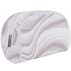 Pale Pink And White Swoosh Makeup Case (large) by SpinnyChairDesigns