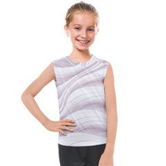 Pale Pink And White Swoosh Kids  Mesh Tank Top