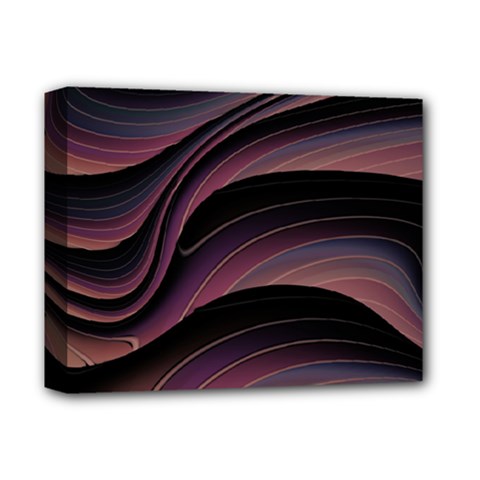 Dark Purple And Black Swoosh Deluxe Canvas 14  X 11  (stretched) by SpinnyChairDesigns