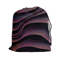 Dark Purple And Black Swoosh Drawstring Pouch (2xl) by SpinnyChairDesigns