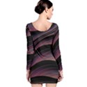 Dark Purple and Black Swoosh Long Sleeve Velvet Bodycon Dress View2