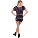 Dark Purple and Black Swoosh Ruffle Collar Chiffon Blouse View2