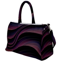 Dark Purple And Black Swoosh Duffel Travel Bag by SpinnyChairDesigns