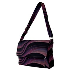 Dark Purple And Black Swoosh Full Print Messenger Bag (m) by SpinnyChairDesigns