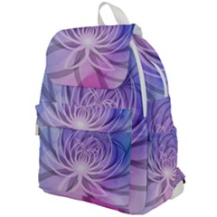 Watercolor Blue Purple Floral Pattern Top Flap Backpack by SpinnyChairDesigns