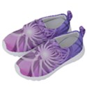 Watercolor Blue Purple Floral Pattern Kids  Velcro No Lace Shoes View2