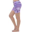 Watercolor Blue Purple Floral Pattern Lightweight Velour Yoga Shorts View2