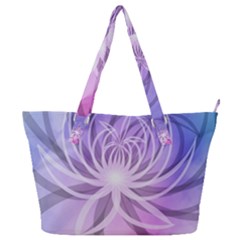 Watercolor Blue Purple Floral Pattern Full Print Shoulder Bag by SpinnyChairDesigns