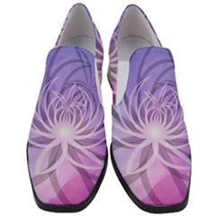 Watercolor Blue Purple Floral Pattern Women Slip On Heel Loafers by SpinnyChairDesigns