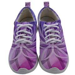 Watercolor Blue Purple Floral Pattern Mens Athletic Shoes by SpinnyChairDesigns