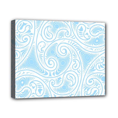 Light Blue And White Abstract Paisley Canvas 10  X 8  (stretched) by SpinnyChairDesigns