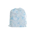 Light Blue and White Abstract Paisley Drawstring Pouch (Medium) View1