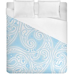 Light Blue And White Abstract Paisley Duvet Cover (california King Size) by SpinnyChairDesigns