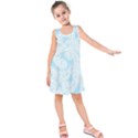 Light Blue and White Abstract Paisley Kids  Sleeveless Dress View1