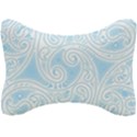 Light Blue and White Abstract Paisley Seat Head Rest Cushion View1