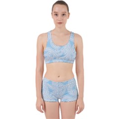 Light Blue And White Abstract Paisley Work It Out Gym Set by SpinnyChairDesigns