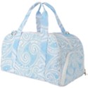 Light Blue and White Abstract Paisley Burner Gym Duffel Bag View1