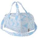 Light Blue and White Abstract Paisley Burner Gym Duffel Bag View2