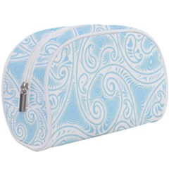 Light Blue And White Abstract Paisley Makeup Case (large) by SpinnyChairDesigns