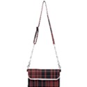 Black and Red Striped Plaid Mini Crossbody Handbag View1