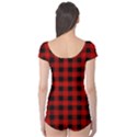 Grunge Red Black Buffalo Plaid Boyleg Leotard  View2