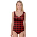 Grunge Red Black Buffalo Plaid Princess Tank Leotard  View1