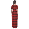 Grunge Red Black Buffalo Plaid Short Sleeve Maxi Dress View2