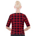 Grunge Red Black Buffalo Plaid Cropped Button Cardigan View2