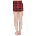 Grunge Red Black Buffalo Plaid Kids  Sports Shorts View2