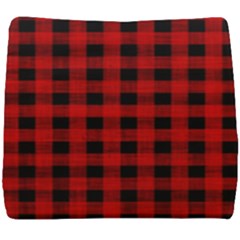 Grunge Red Black Buffalo Plaid Seat Cushion by SpinnyChairDesigns