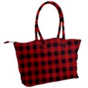 Grunge Red Black Buffalo Plaid Canvas Shoulder Bag View2