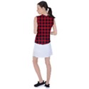 Grunge Red Black Buffalo Plaid Women s Sleeveless Sports Top View2