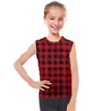 Grunge Red Black Buffalo Plaid Kids  Mesh Tank Top View1