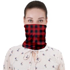 Grunge Red Black Buffalo Plaid Face Covering Bandana (adult) by SpinnyChairDesigns