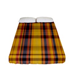 Madras Plaid Yellow Gold Fitted Sheet (full/ Double Size) by SpinnyChairDesigns