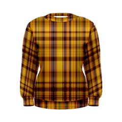 Madras Plaid Yellow Gold Women s Sweatshirt by SpinnyChairDesigns