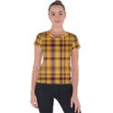 Madras Plaid Yellow Gold Short Sleeve Sports Top  View1