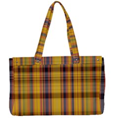 Madras Plaid Yellow Gold Canvas Work Bag by SpinnyChairDesigns