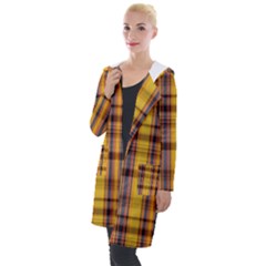 Madras Plaid Yellow Gold Hooded Pocket Cardigan by SpinnyChairDesigns